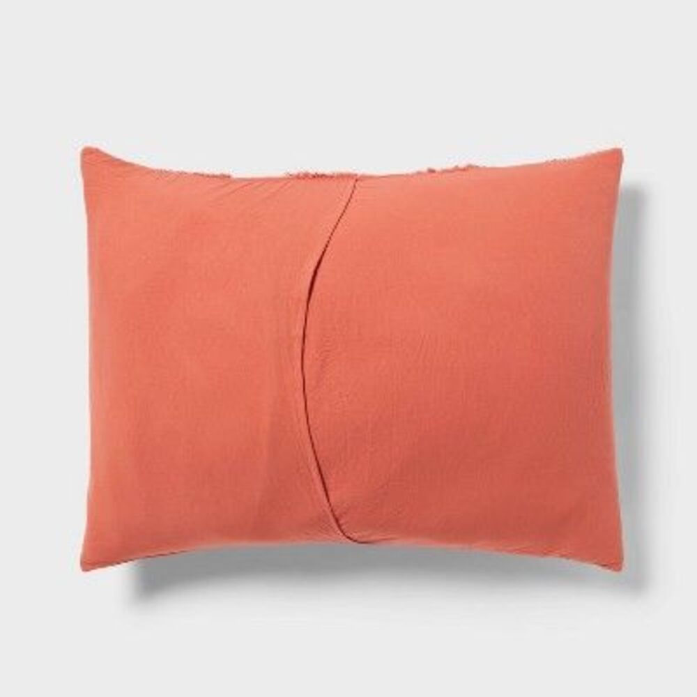 Threshold Comforter Set Jacquard Solid Crinkled Year-Round OEKO-TEX Pink King - Picture 4 of 4
